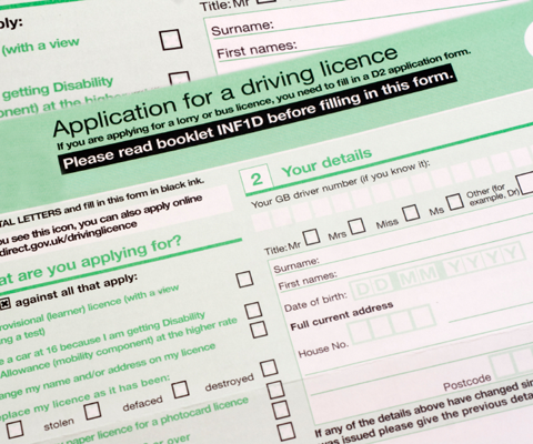 d1 form provisional licence